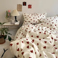 Bettwäsche-Set mit Herzmuster aus weichem Polyester