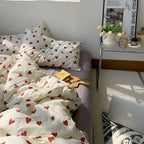 Bettwäsche-Set mit Herzmuster aus weichem Polyester