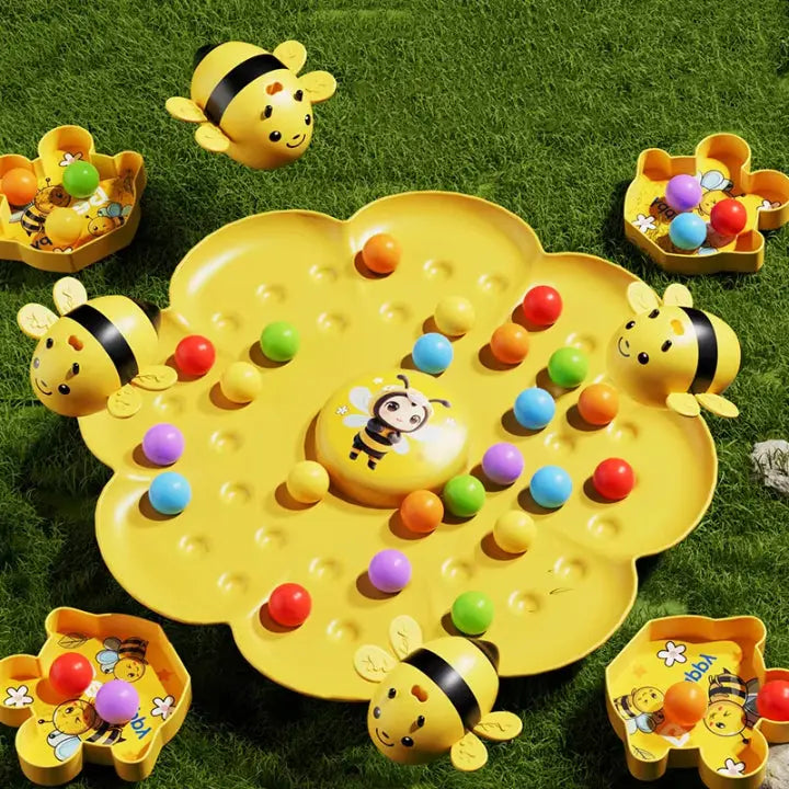 Bienen-Geschicklichkeitsspiel mit Blüten-Spielbasis