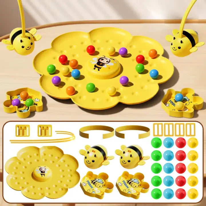 Bienen-Geschicklichkeitsspiel mit Blüten-Spielbasis