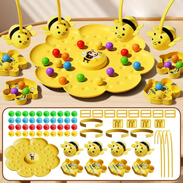 Bienen-Geschicklichkeitsspiel mit Blüten-Spielbasis