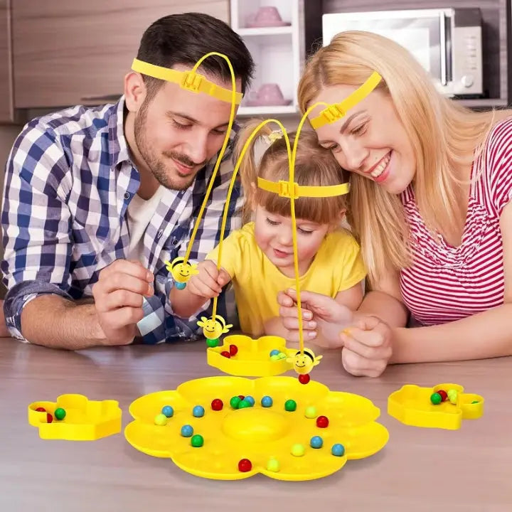 Bienen-Geschicklichkeitsspiel mit Blüten-Spielbasis
