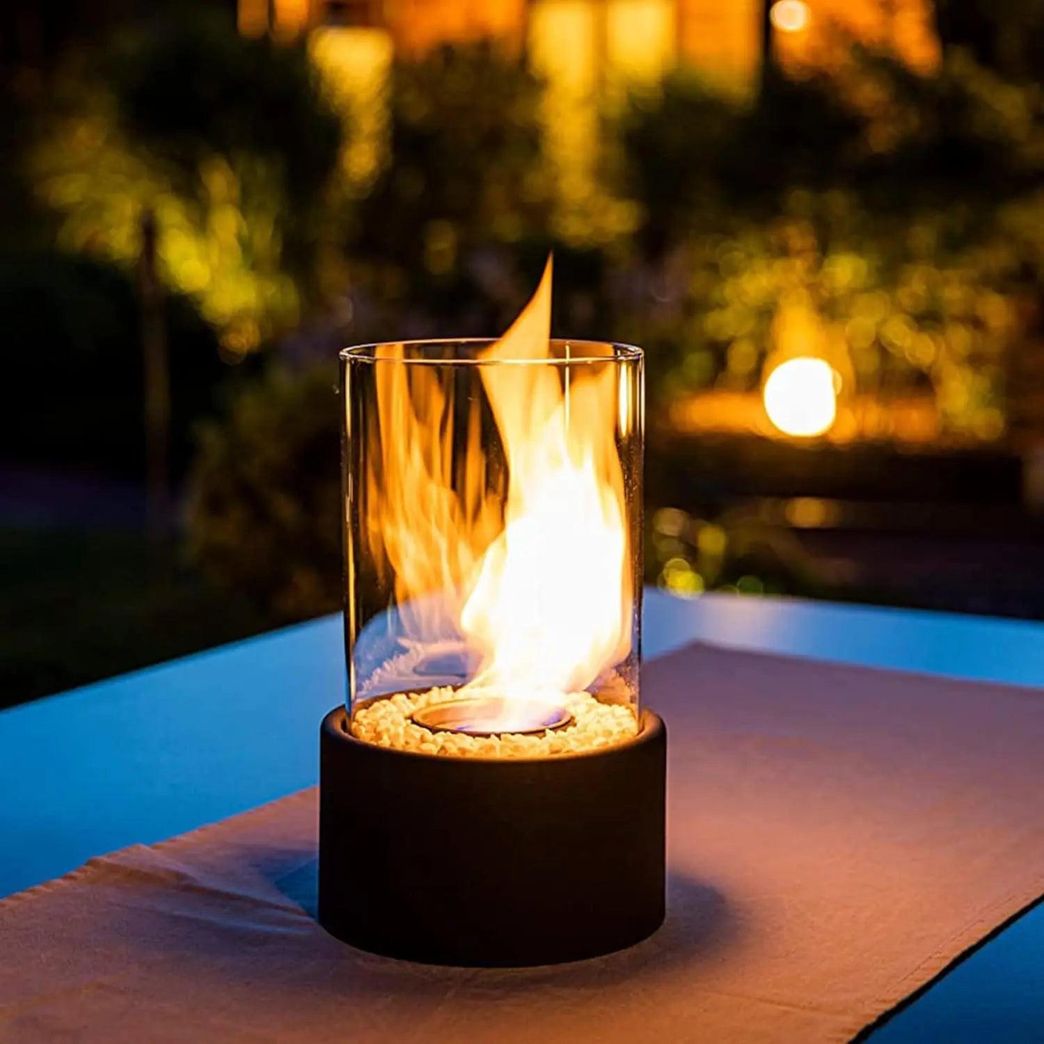 Bio-Ethanol Tischkamin aus Glas – Rauchfreie Flamme