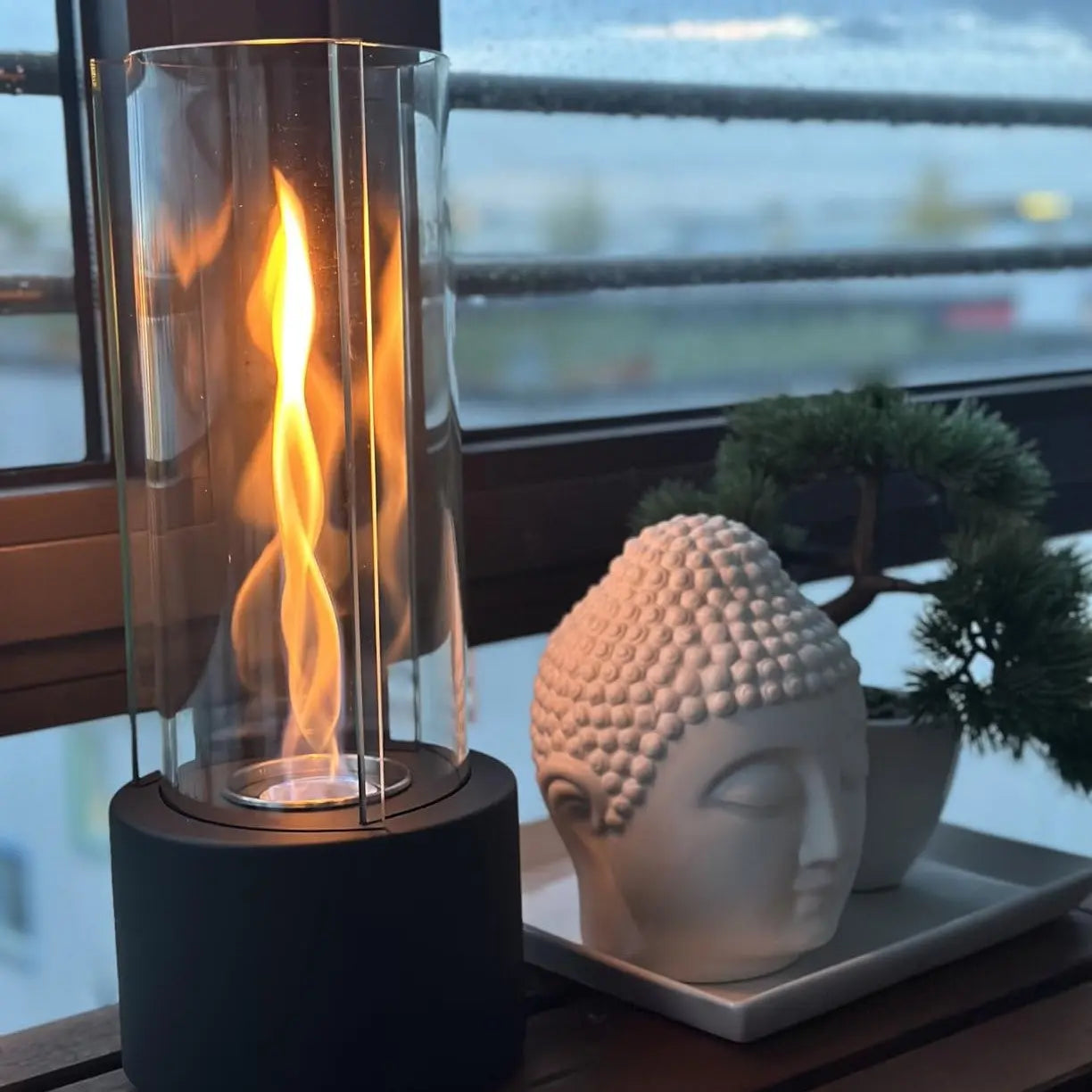 Bio-Ethanol Tischkamin aus Glas – Rauchfreie Flamme