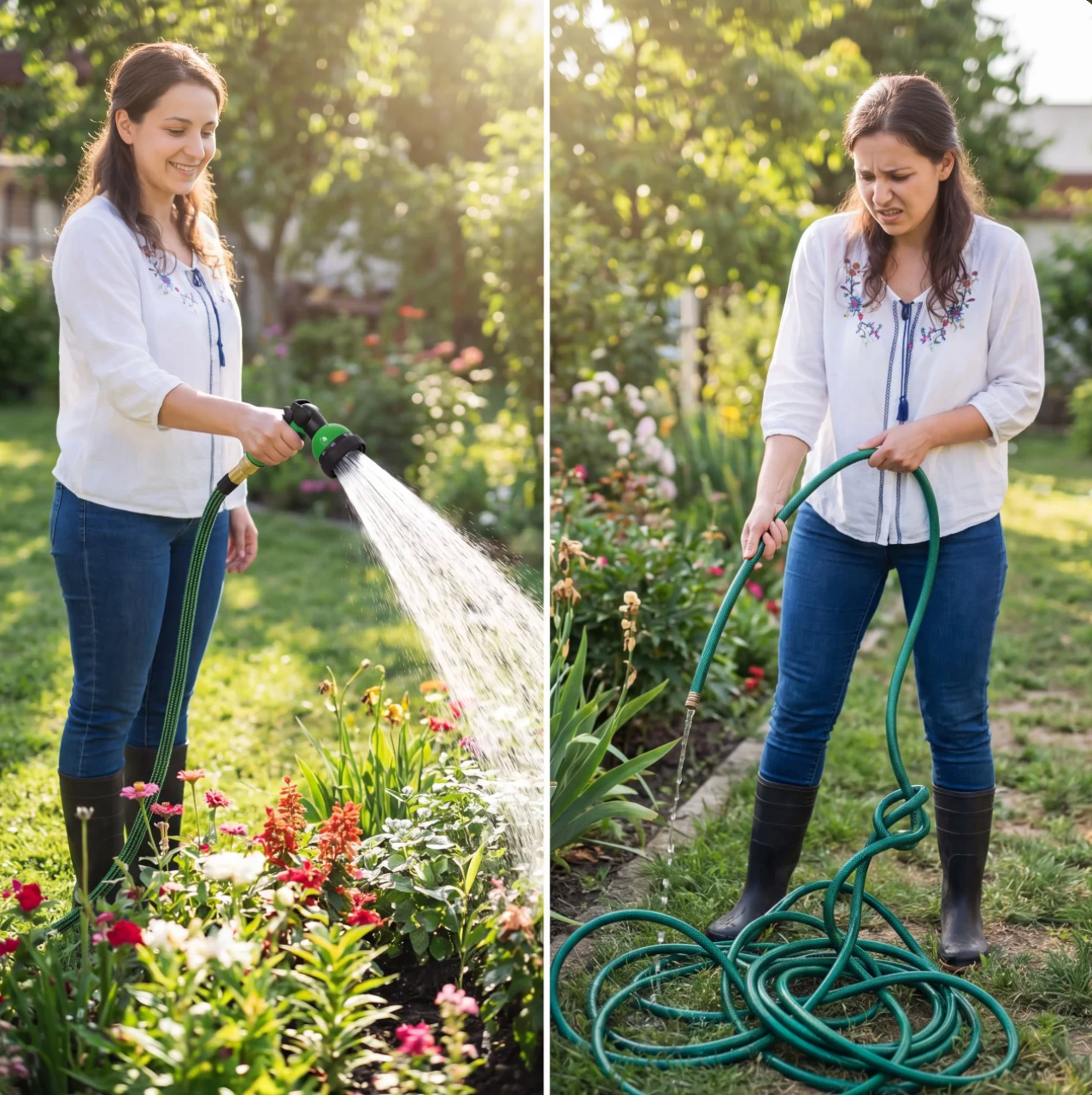 Knickfreier Gartenschlauch aus Nylon – Dehnbar und ultraleicht