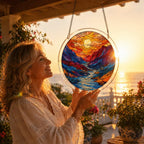 Acryl Puzzle-Fensterbild mit Lebensbaum-Motiv