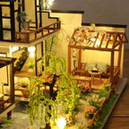 Miniatur-Puppenhaus Bausatz aus Holz mit LED-Beleuchtung