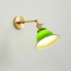 Wandleuchte Vintage Schwenkarm mit grünem Glasschirm