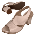 Ledersandalen mit Absatz und Komfortfussbett