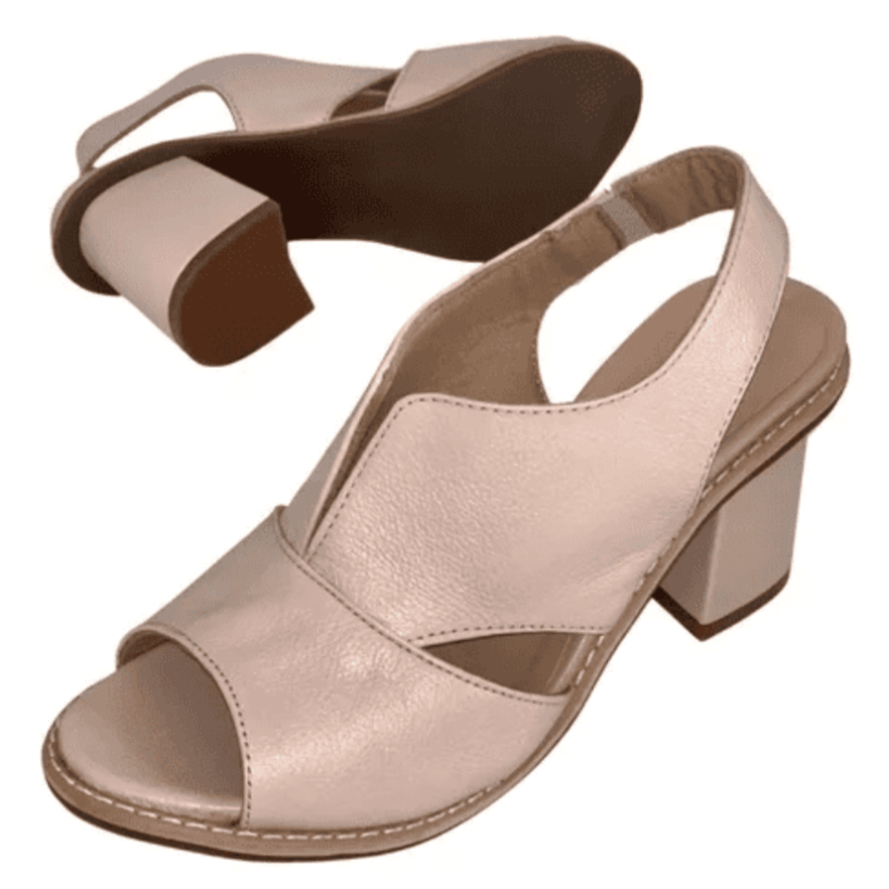 Ledersandalen mit Absatz und Komfortfussbett
