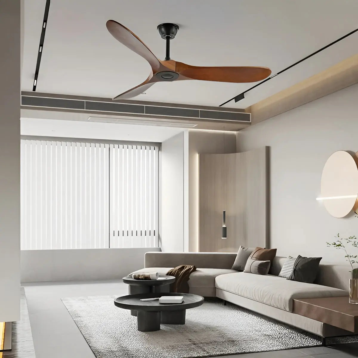 Deckenventilator aus Holz mit Fernbedienung
