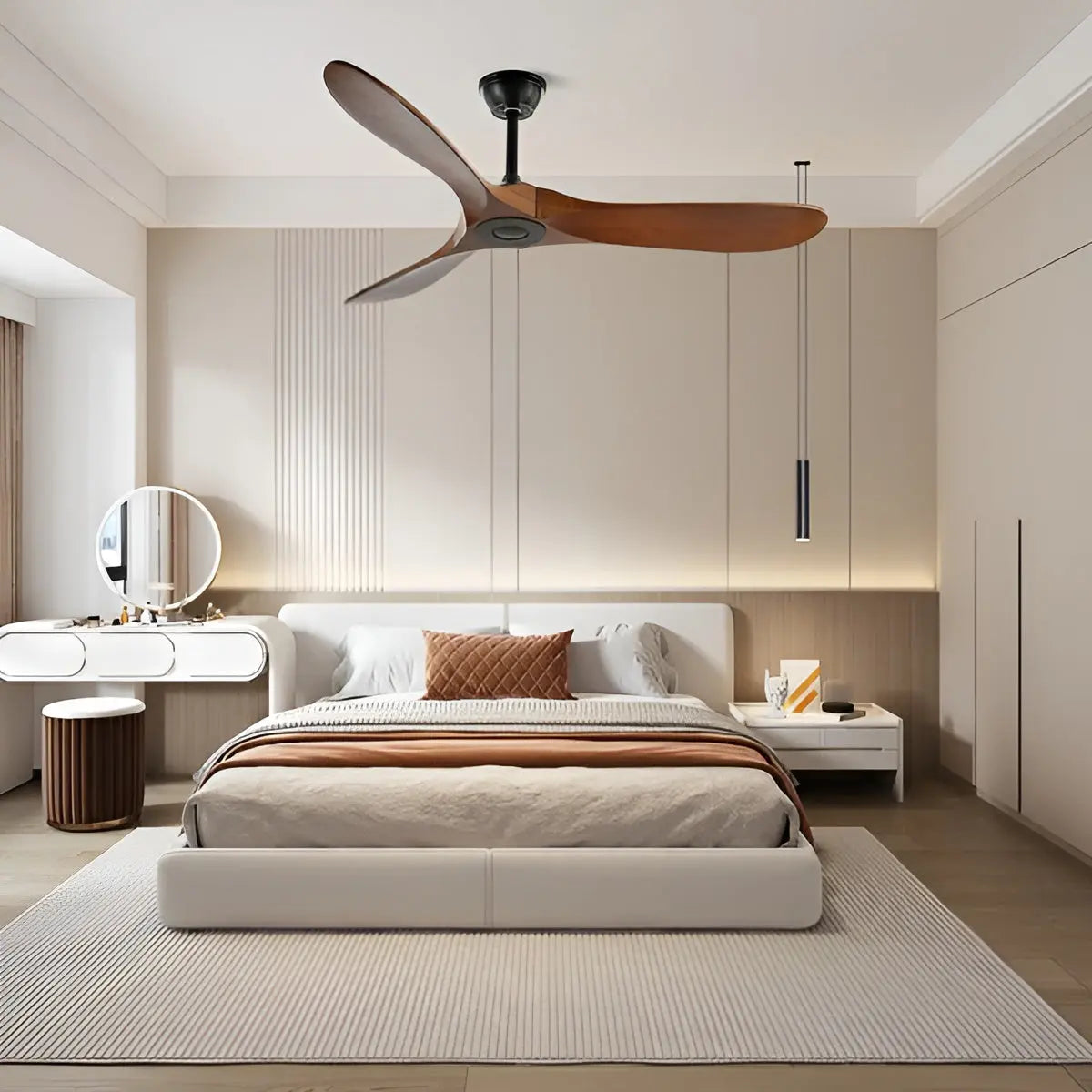 Deckenventilator aus Holz mit Fernbedienung