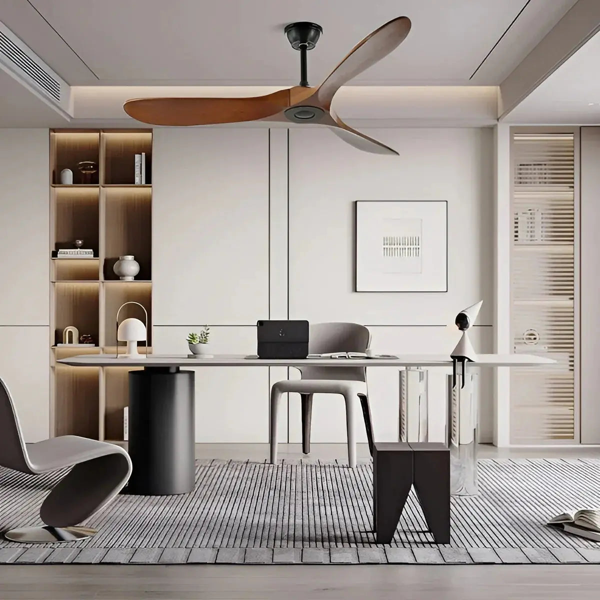 Deckenventilator aus Holz mit Fernbedienung