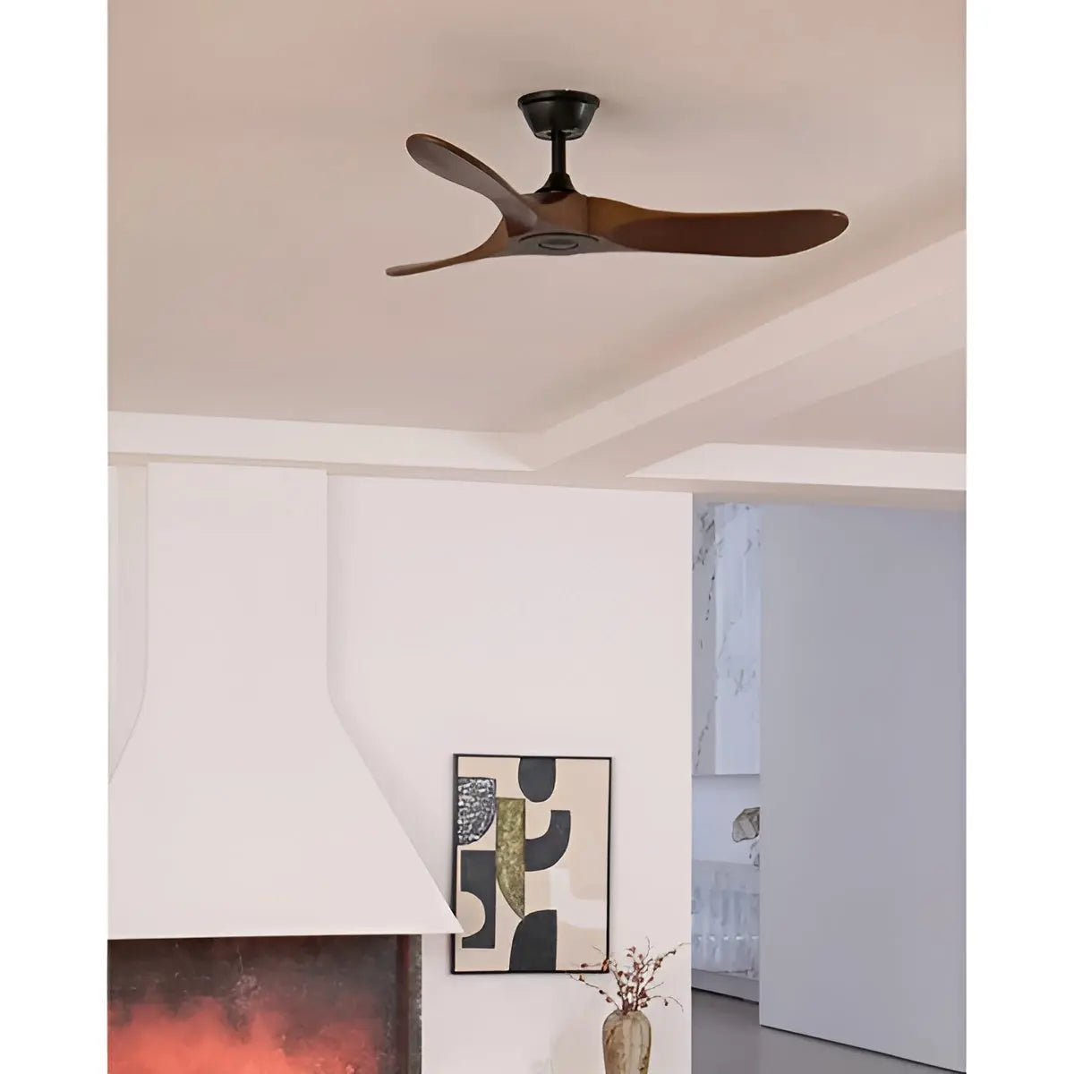 Deckenventilator aus Holz mit Fernbedienung