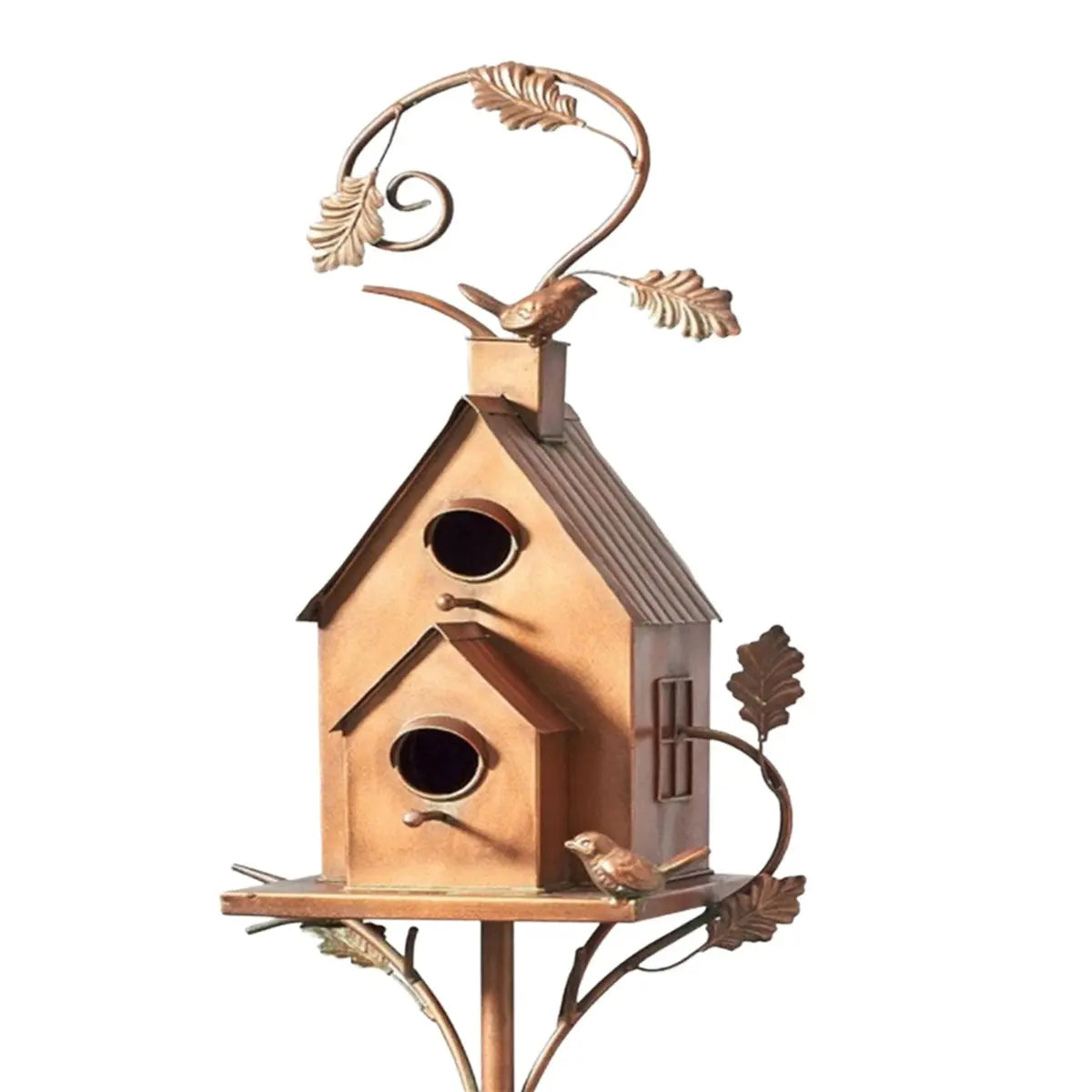 Vogelhaus-Gartenstab aus Metall im Vintage-Stil
