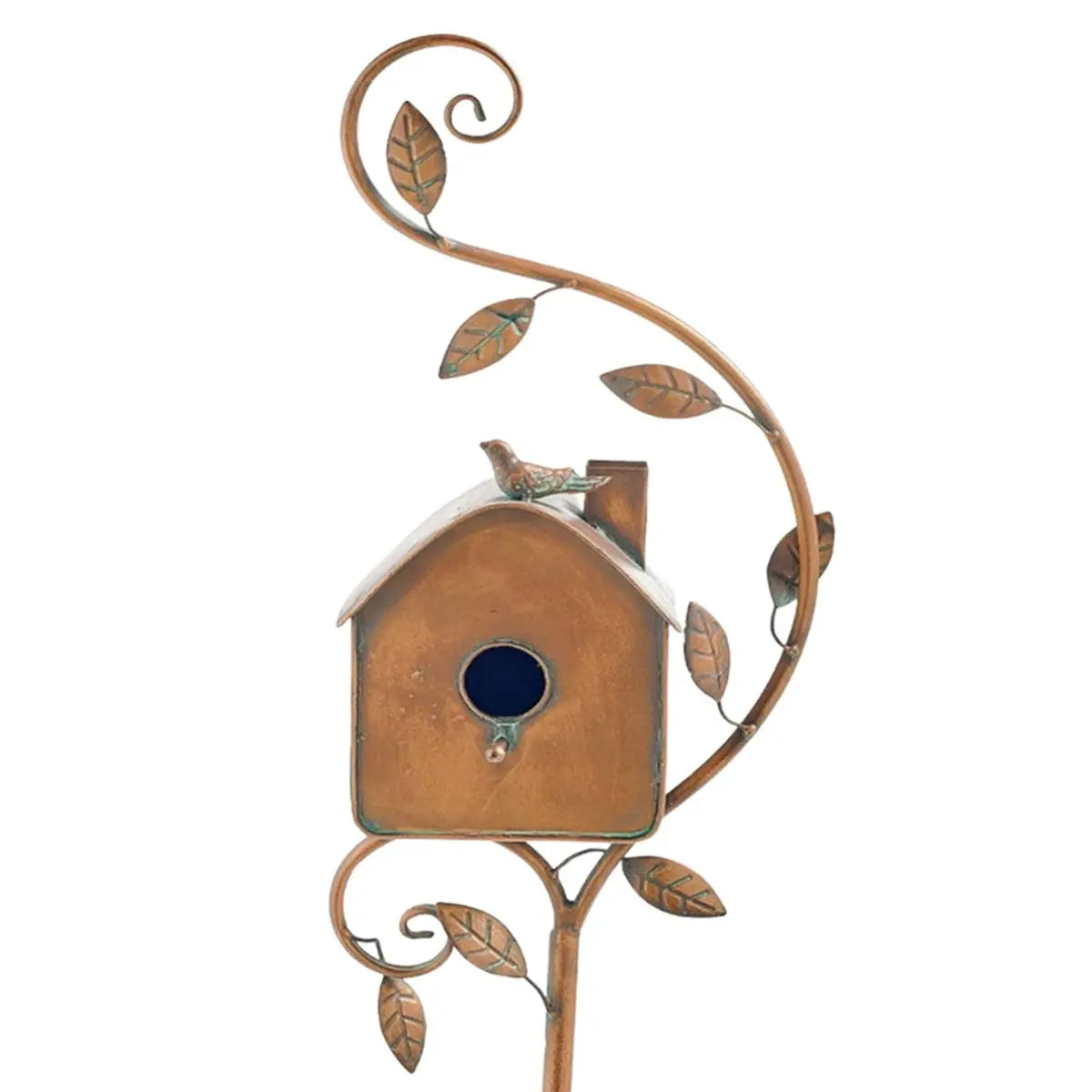 Vogelhaus-Gartenstab aus Metall im Vintage-Stil