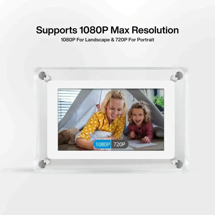 Digitaler Bilderrahmen aus Acryl mit 7" HD-Display