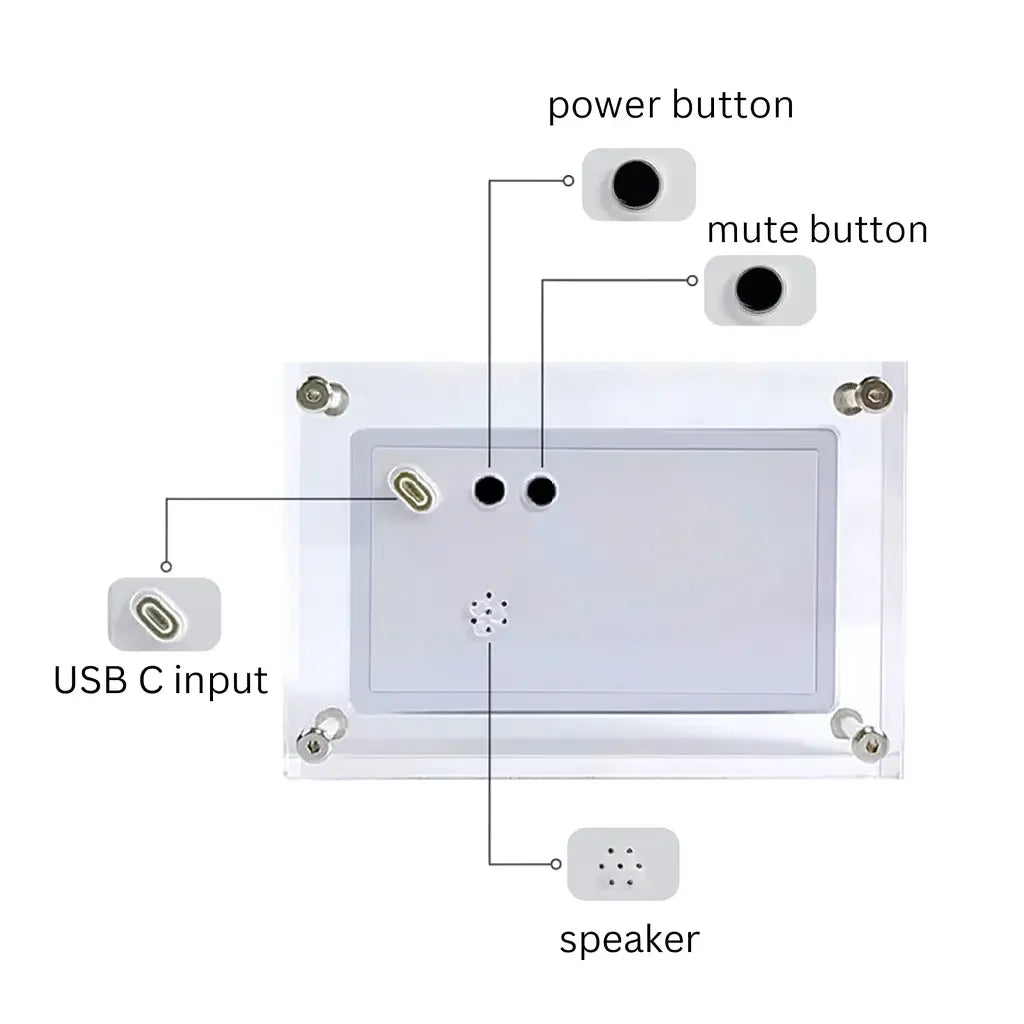 Digitaler Bilderrahmen aus Acryl mit 7" HD-Display