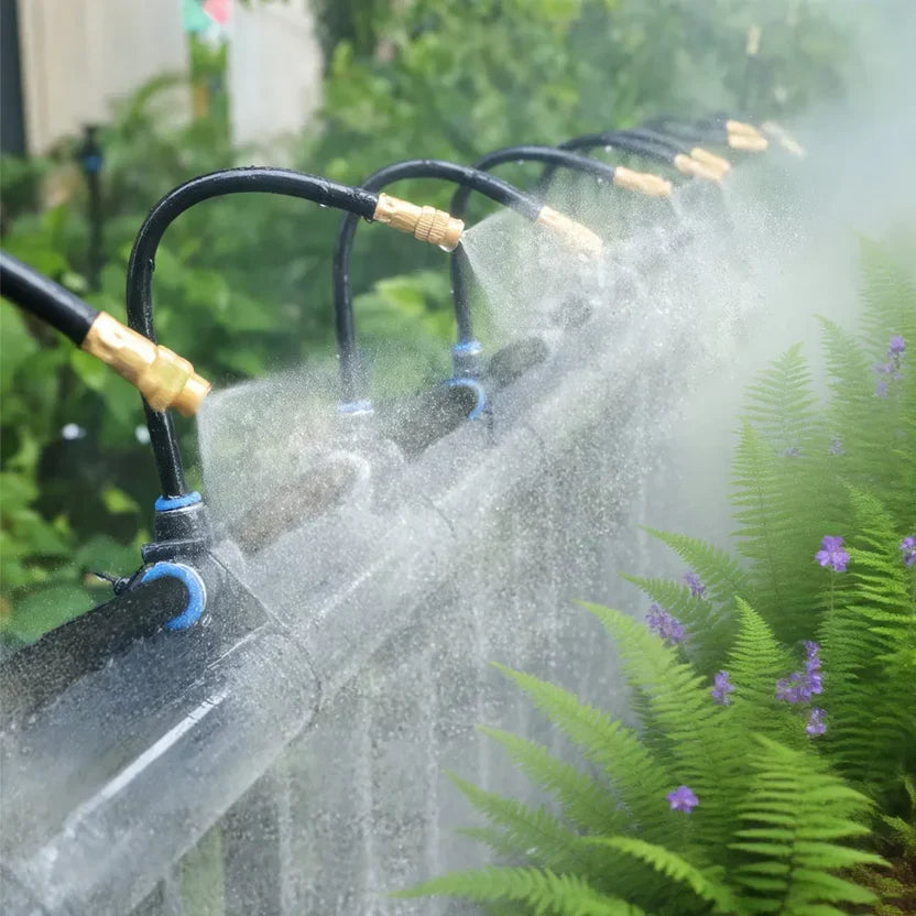 Garten-Vernebelungssystem 20 m mit 20 Messingdüsen