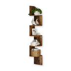 Eckregal aus Holz – 5 Ebenen im Zickzack-Design