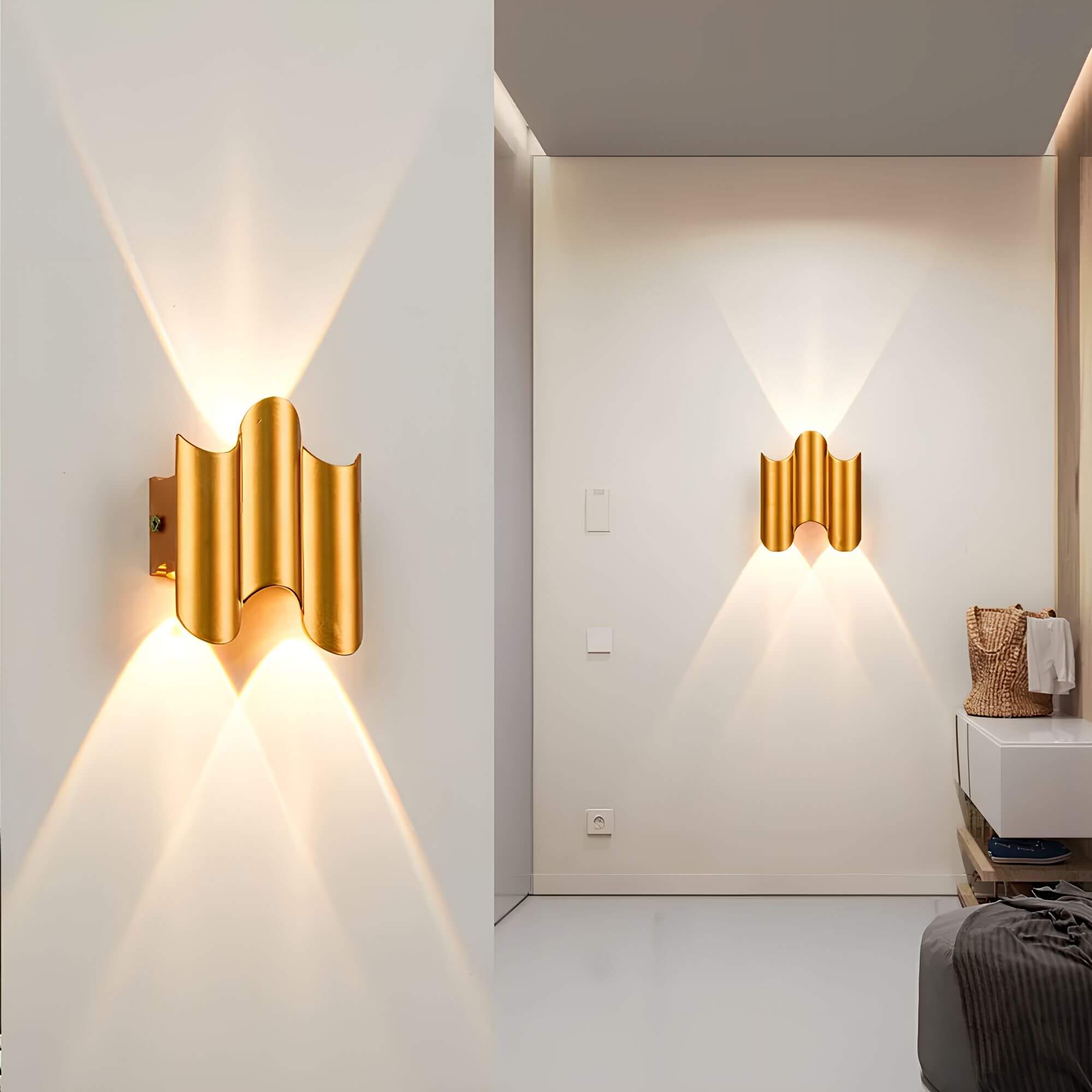 Aluminium Wandleuchte mit LED-Lichtakzent