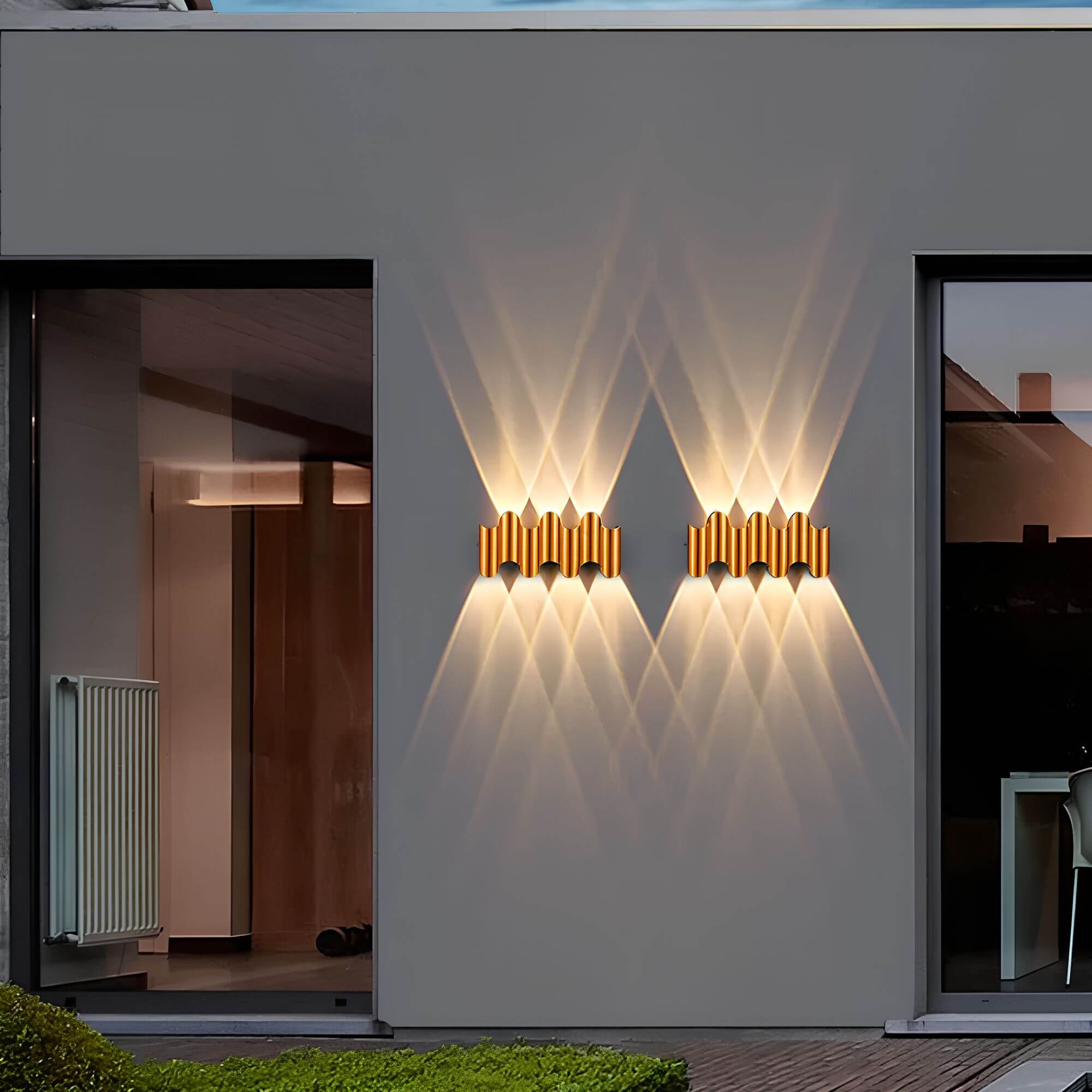 Aluminium Wandleuchte mit LED-Lichtakzent