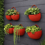 Wandplanzgefäss mit Rattan-Design