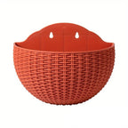 Wandplanzgefäss mit Rattan-Design