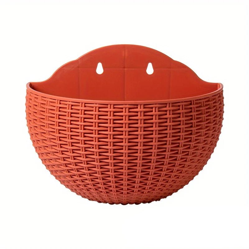 Wandplanzgefäss mit Rattan-Design
