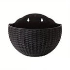 Wandplanzgefäss mit Rattan-Design