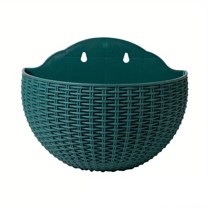 Wandplanzgefäss mit Rattan-Design