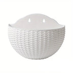 Wandplanzgefäss mit Rattan-Design