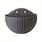 Wandplanzgefäss mit Rattan-Design