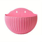 Wandplanzgefäss mit Rattan-Design