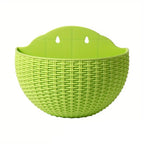 Wandplanzgefäss mit Rattan-Design