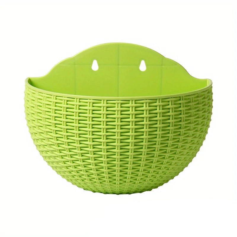 Wandplanzgefäss mit Rattan-Design