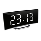LED-Wecker mit gebogenem Spiegeldisplay und Temperaturanzeige