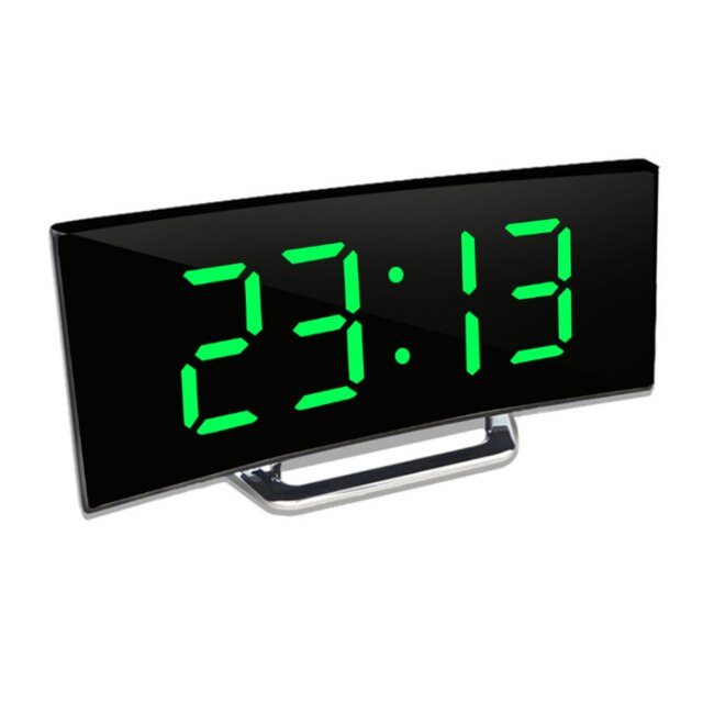 LED-Wecker mit gebogenem Spiegeldisplay und Temperaturanzeige