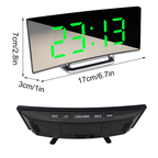 LED-Wecker mit gebogenem Spiegeldisplay und Temperaturanzeige