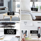 LED-Wecker mit gebogenem Spiegeldisplay und Temperaturanzeige