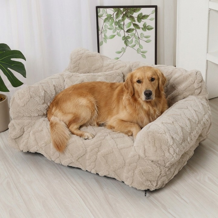 Plüsch Hundebett mit erhöhtem Rand