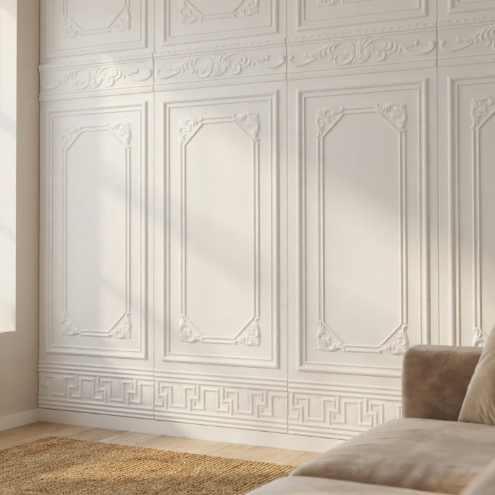 3D-Wandpaneele selbstklebend mit Stuck-Optik