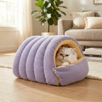 Kuschelhöhle Cord mit Plüschfutter für Katzen und Hunde