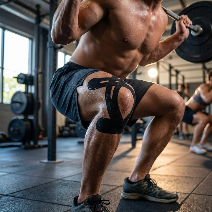 Kinesio Tape Knie vorgeschnitten – Hält bei Schweiss