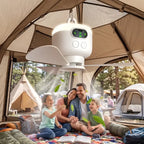 Camping-Ventilator mit LED-Beleuchtung und Fernbedienung
