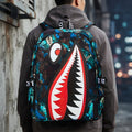 Kinder-Rucksack mit Hai-Motiv und USB-Anschluss