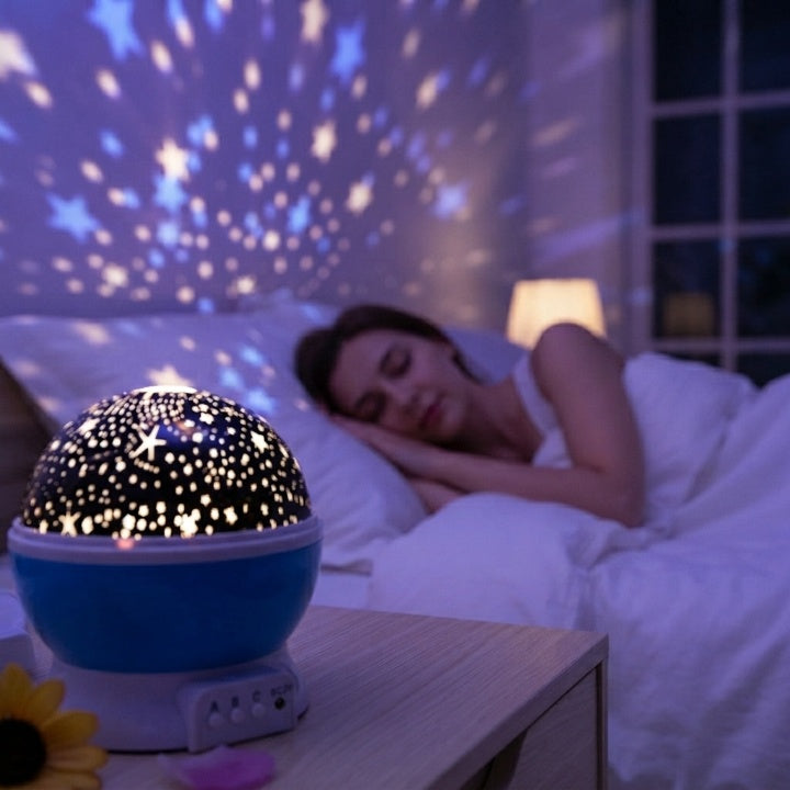 Sternenprojektor-Nachtlampe mit LED und Musikfunktion
