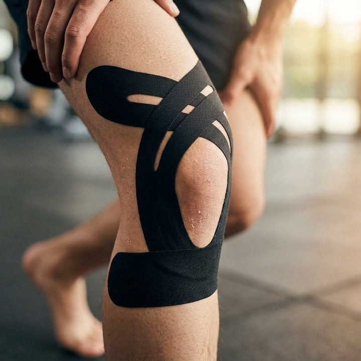 Kinesio Tape Knie vorgeschnitten – Hält bei Schweiss