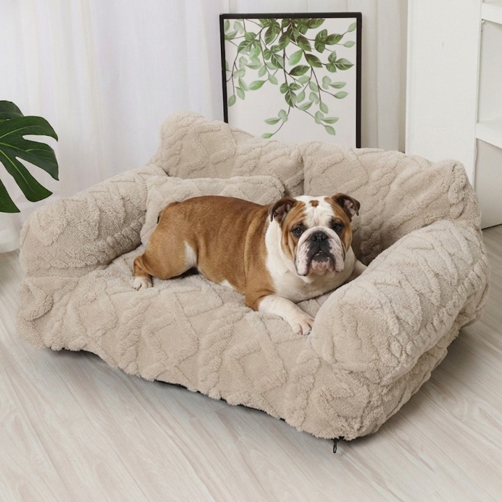 Plüsch Hundebett mit erhöhtem Rand