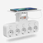 Wandsteckdose mit USB und Nachtlicht – 5 Steckplätze